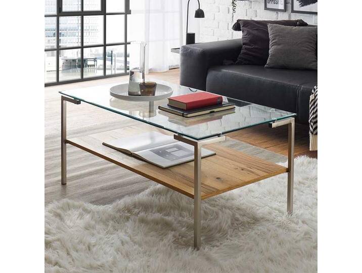 Sofa Tisch mit Glasplatte Metall Vierfußgestell von Pharao24.de