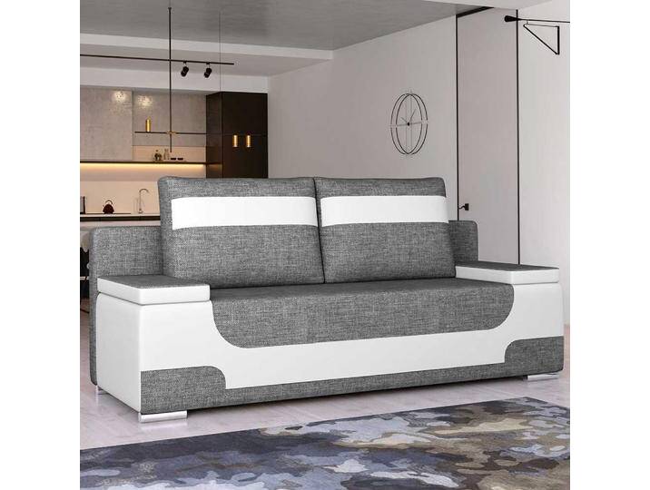 Sofa Zweisitzer aus Webstoff und Kunstleder von Pharao24.de