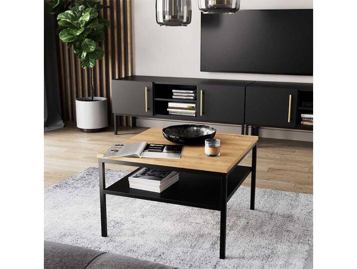 Sofatisch Couchtisch aus Metall mit Holzwerkstoff Oberfläche von Pharao24.de