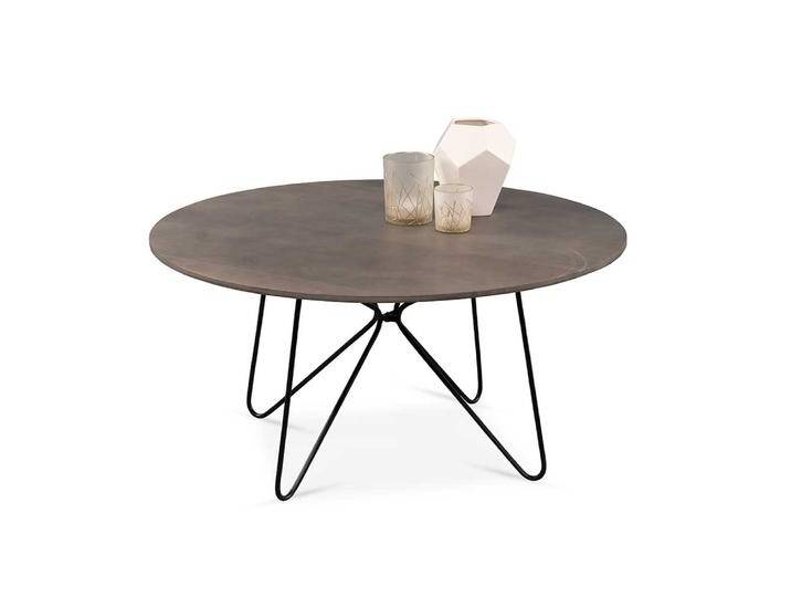 Sofatisch Salontisch in Silberfarben mit Massivholzplatte Sofatisch Salontisch in Silberfarben mit Massivholzplatte von Pharao24.de