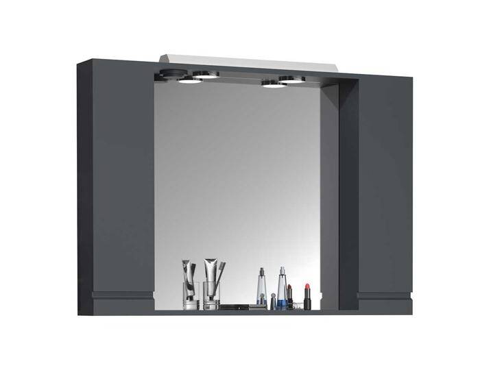 Spiegelschrank Anthrazit incl. Beleuchtung 71 cm hoch 100 cm breit von Pharao24.de