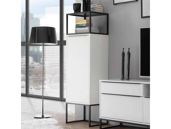 Standvitrine in Schwarz und Weiß 50 cm breit von Pharao24.de