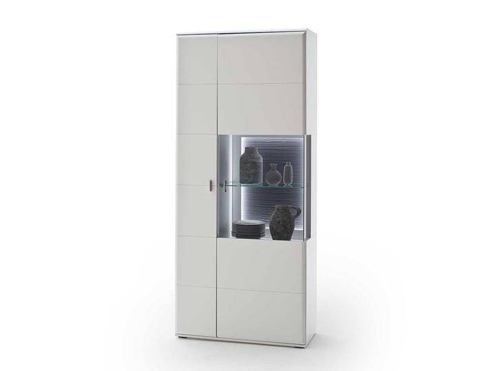 Standvitrine in Weiß und Anthrazit 90 cm breit von Pharao24.de