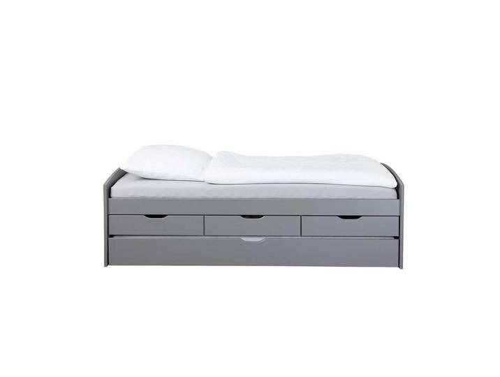 Stauraum Bett in Grau Kiefer Massivholz Stauraum Bett in Grau Kiefer Massivholz von Pharao24.de