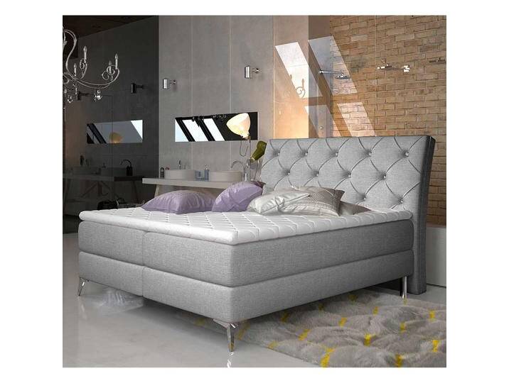 Stauraumbett Doppelbett aus Webstoff in Grau Stauraumbett Doppelbett aus Webstoff in Grau von Pharao24.de