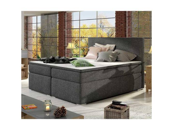 Stauraumbett Doppelbett in Dunkelgrau aus Webstoff Stauraumbett Doppelbett in Dunkelgrau aus Webstoff von Pharao24.de