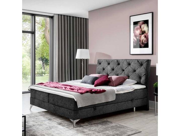 Stauraumbett Doppelbett in Grau 118 cm hoch von Pharao24.de