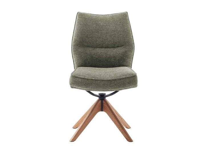 Esszimmerstuhl, Oliv Grün, 49x63x92 cm, Chenillegewebe & Eiche Massivholz, Drehbar, Modern von Pharao24.de