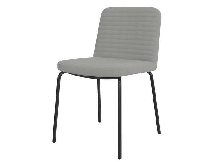 Stuhl Set Grau Stoff in modernem Design Gestell aus Metall (2er Set) von Pharao24.de