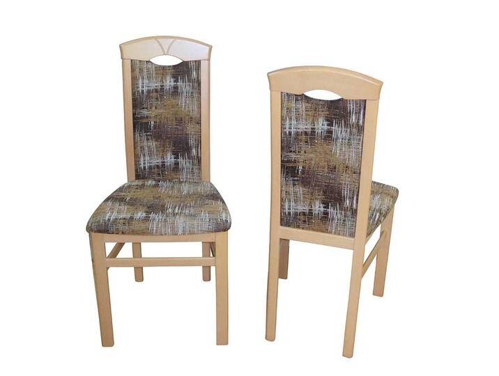 Stuhl Set aus Massivholz Buchefarben Bunt Webstoff (2er Set) von Pharao24.de