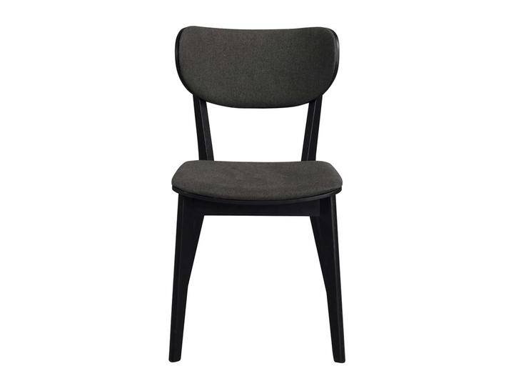 Stuhl Set in Schwarz Eiche massiv Dunkelgrau (2er Set) von Pharao24.de