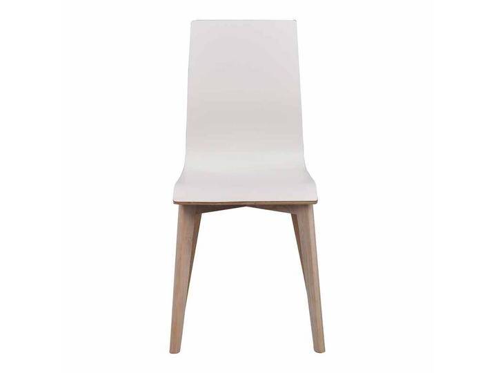 Stuhl Set in Weiß Eiche White Wash Holzbeine (2er Set) von Pharao24.de