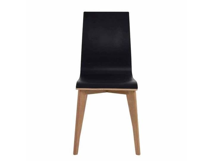 Stuhl in Schwarz Eiche Holzbeine (2er Set) von Pharao24.de