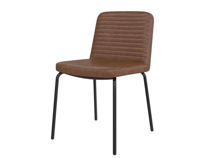 Stuhlset Kunstleder braun 46 cm breit Gestell aus Metall (2er Set) von Pharao24.de