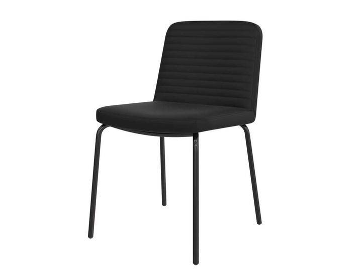 Stuhlset schwarz Kunstleder in modernem Design Gestell aus Metall (2er Set) von Pharao24.de