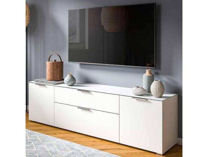 TV Board Fernsehtisch in Weiß mit Türen TV Board Fernsehtisch in Weiß mit Türen von Pharao24.de