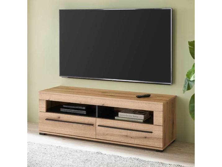 TV Board Fernsehunterschrank in Eichefarben mit zwei Schubladen von Pharao24.de