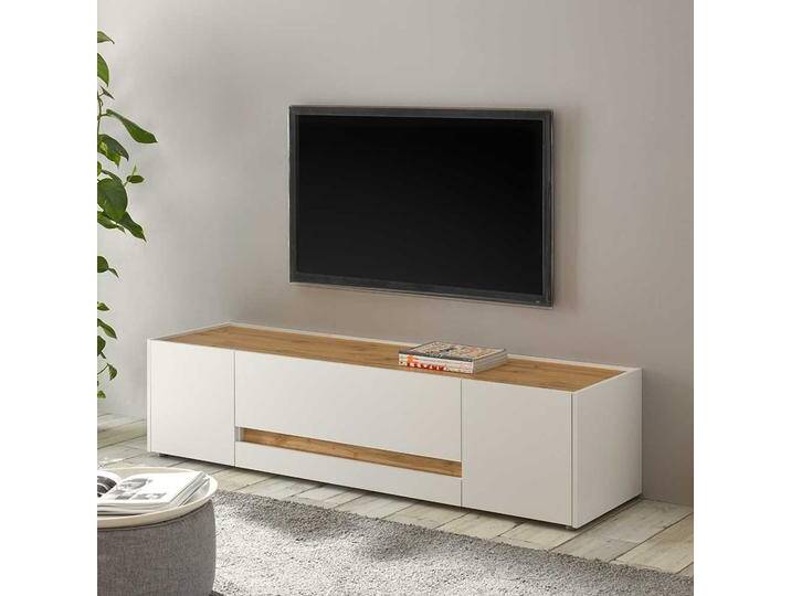 TV Kommode in Weiß und Wildeiche Optik 170 cm breit von Pharao24.de
