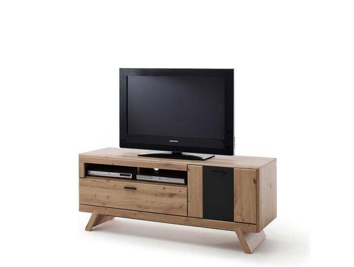 TV Lowboard in Eiche Optik und Dunkelgrau modern von Pharao24.de