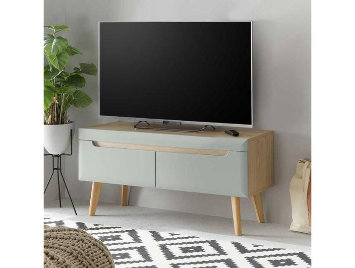 TV Lowboard klein in Mintgrün Eichefarben von Pharao24.de