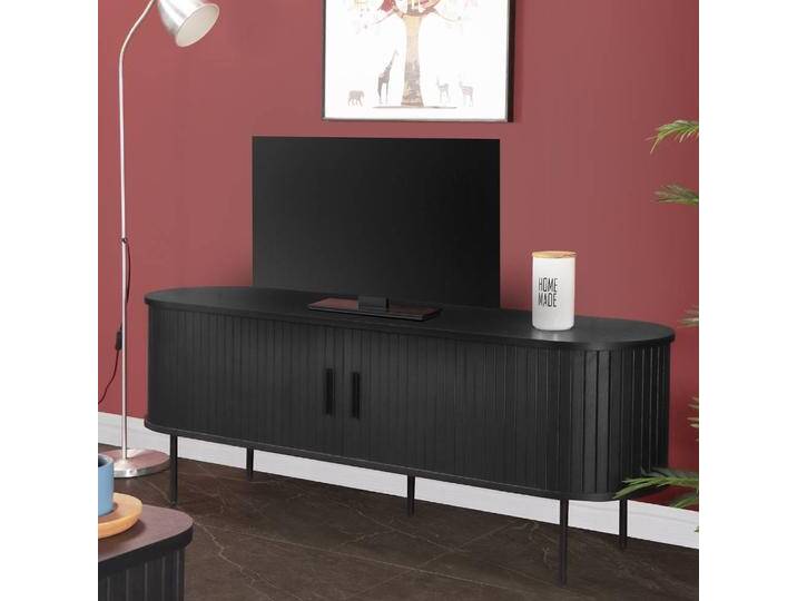 TV Sideboard Fernsehschrank in Schwarz im Retrostil von Pharao24.de