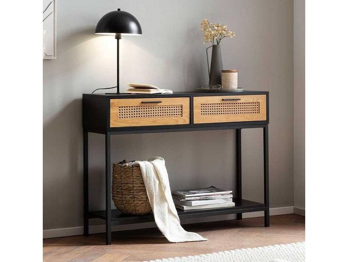 Telefonkonsole Konsoltisch im Skandi Design mit zwei Schubladen Telefonkonsole Konsoltisch im Skandi Design mit zwei Schubladen von Pharao24.de