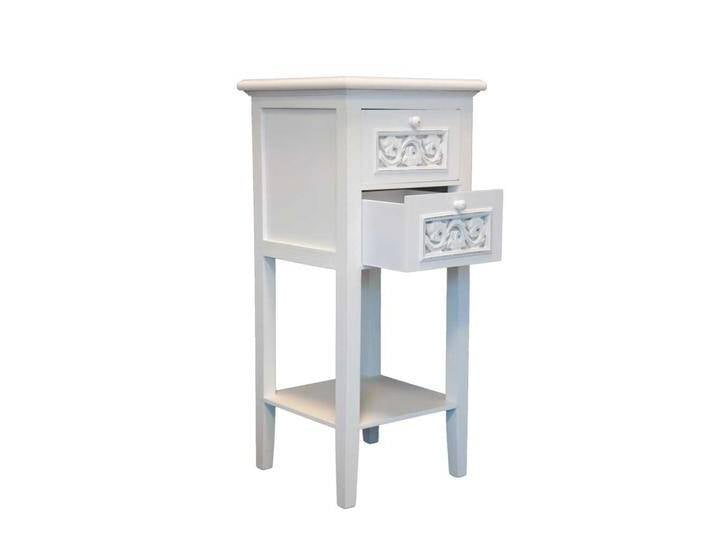 Telefonschrank in Weiß verziert Schubladen von Pharao24.de