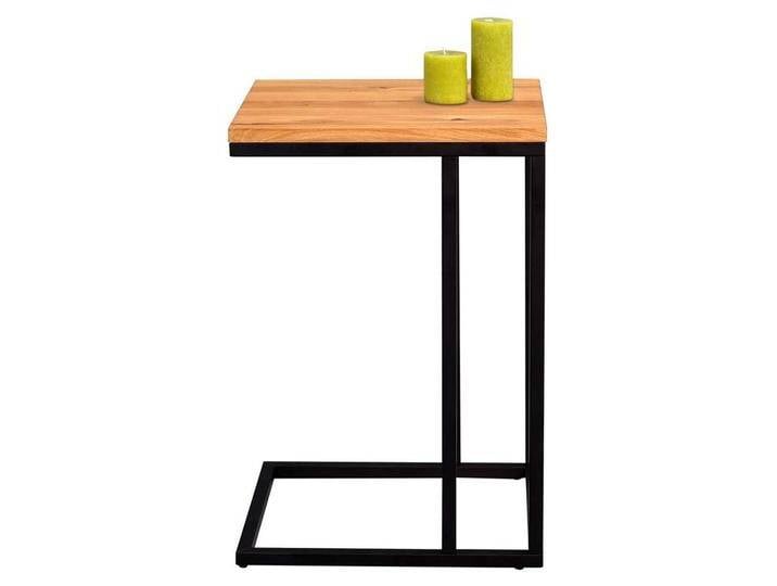 Telefontisch aus Wildeiche Massivholz Metall Schwarz von Pharao24.de