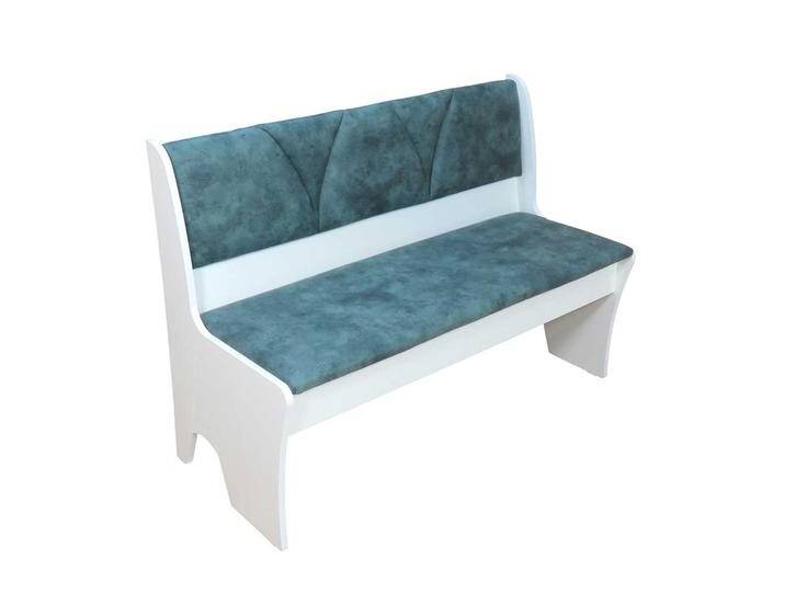 Truhen Polsterbank in Weiß und Blau 120 cm breit von Pharao24.de
