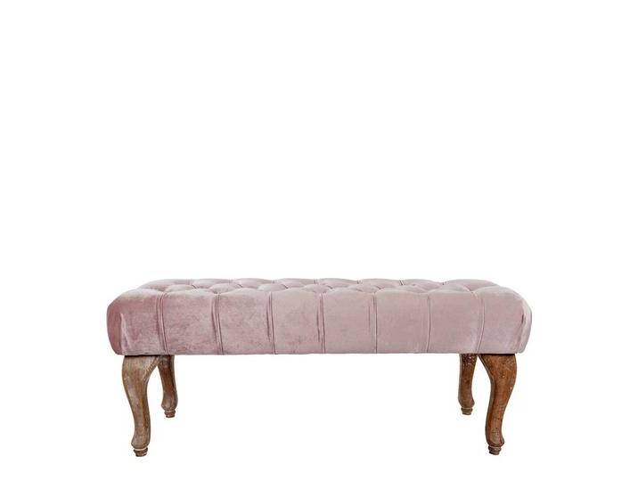 Vintage Schlafzimmerbank in Pink Vierfußgestell aus Holz von Pharao24.de