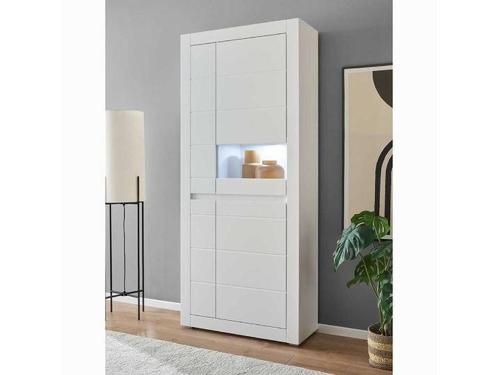 Vitrine Standvitrine in Weiß mit Glastür von Pharao24.de