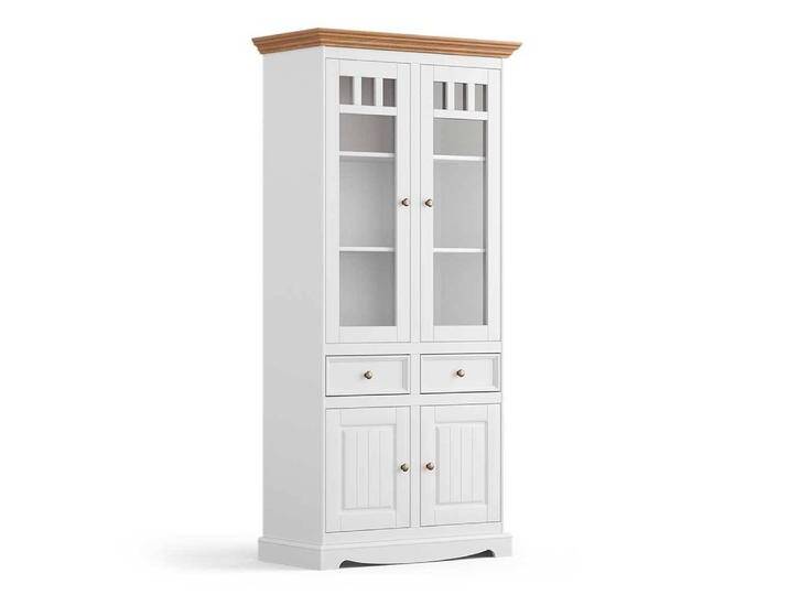 Vitrine Vitrinenschrank in Weiß mit Schubladen von Pharao24.de