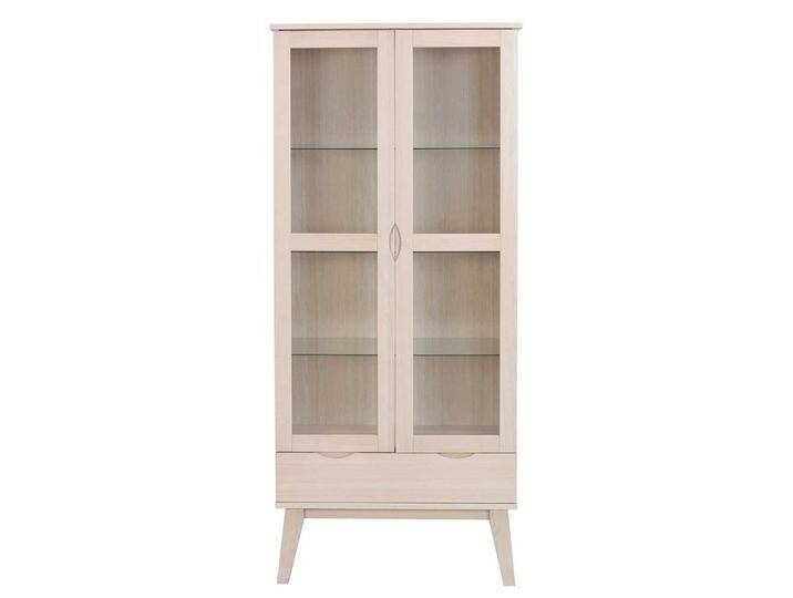 Vitrine in Eiche White Wash teilmassiv 185 cm von Pharao24.de