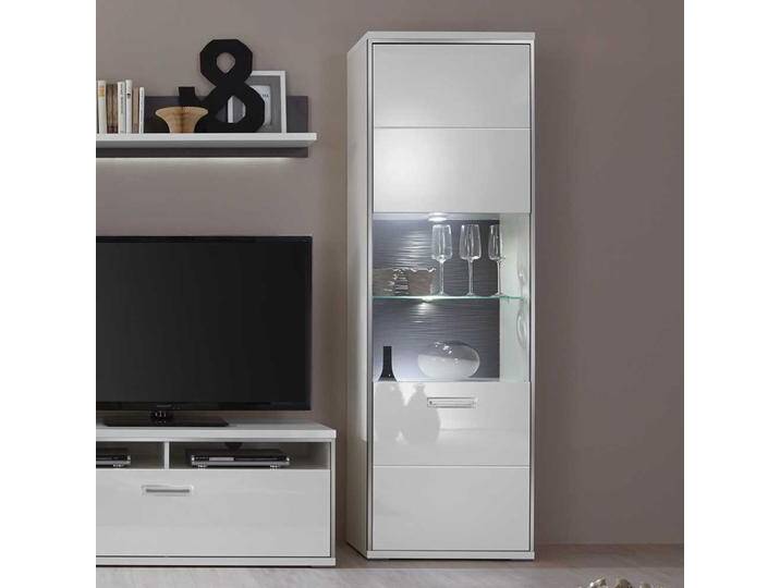 Vitrine in Weiß Hochglanz 200 cm hoch von Pharao24.de