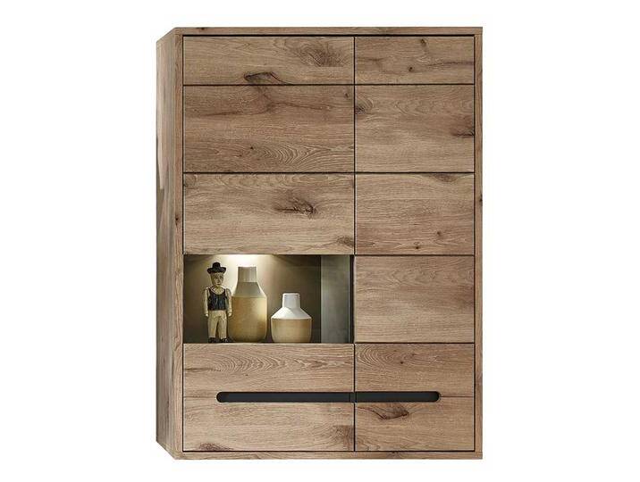 Wand Vitrine Wohnzimmer in Wildeichefarben LED Beleuchtung Wand Vitrine Wohnzimmer in Wildeichefarben LED Beleuchtung von Pharao24.de
