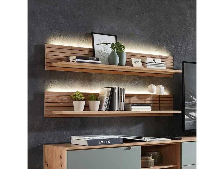 Wandboard Wohnzimmer modern 120 cm breit LED Beleuchtung von Pharao24.de