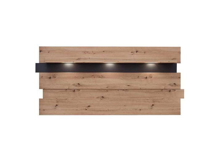 Wandboard mit Beleuchtung in Wildeichefarben Dunkelgrau von Pharao24.de