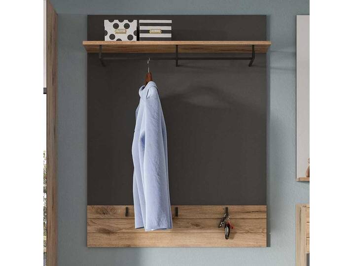 Wandgarderobe in Wildeichefarben und Grau 117 cm hoch - 90 cm breit von Pharao24.de