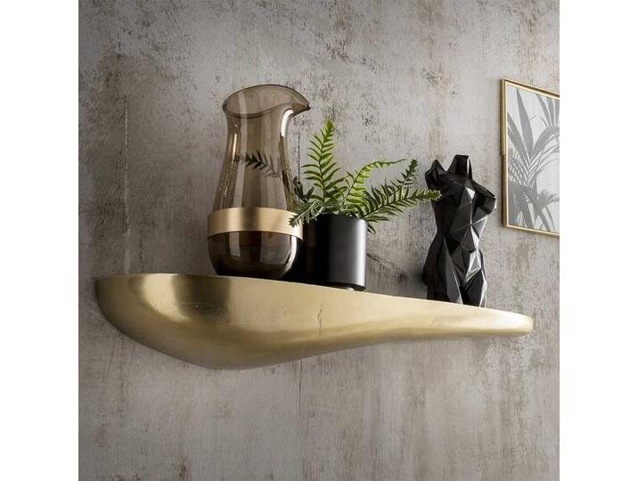 Wandregal Steinform in Goldbronze Aluminium von Pharao24.de