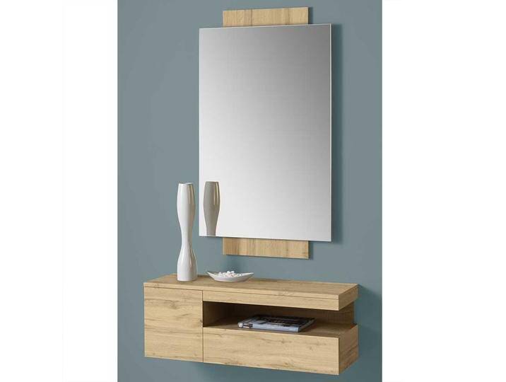 Wandspiegel und Hängekonsole in Wildeichefarben modern (zweiteilig) von Pharao24.de