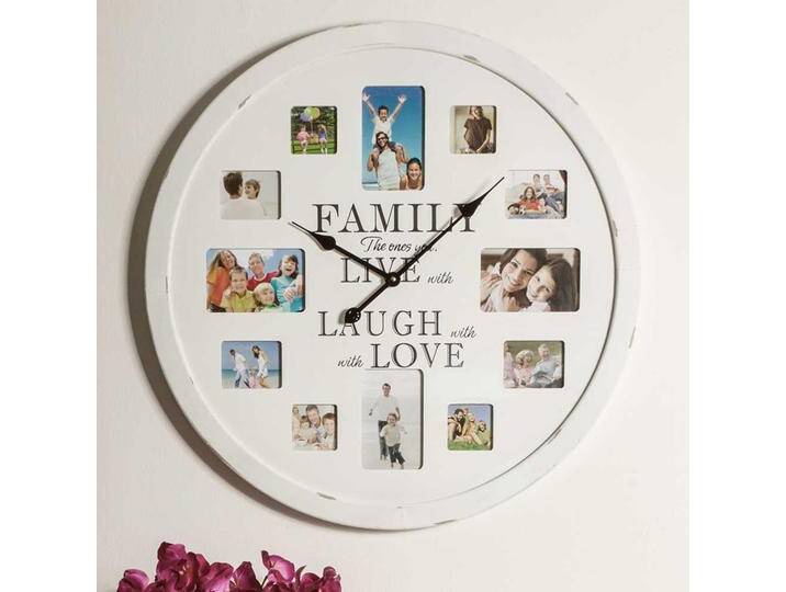 Wanduhr als Bilderrahmen in Antikweiß Vintage Look Wanduhr als Bilderrahmen in Antikweiß Vintage Look von Pharao24.de