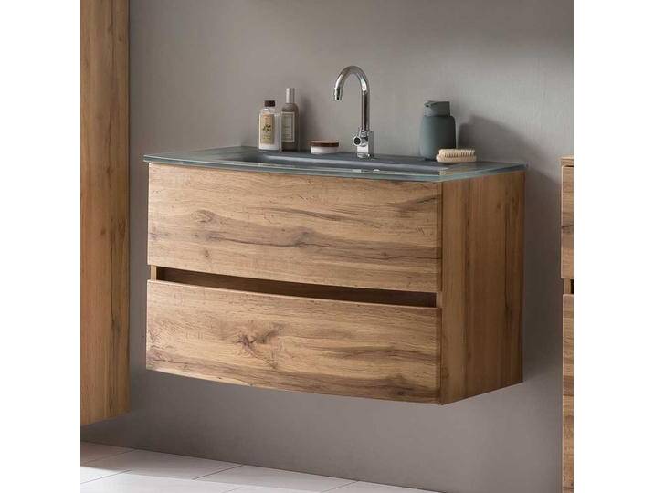 Waschbeckenunterschrank in Wildeichefarben 80 cm breit von Pharao24.de