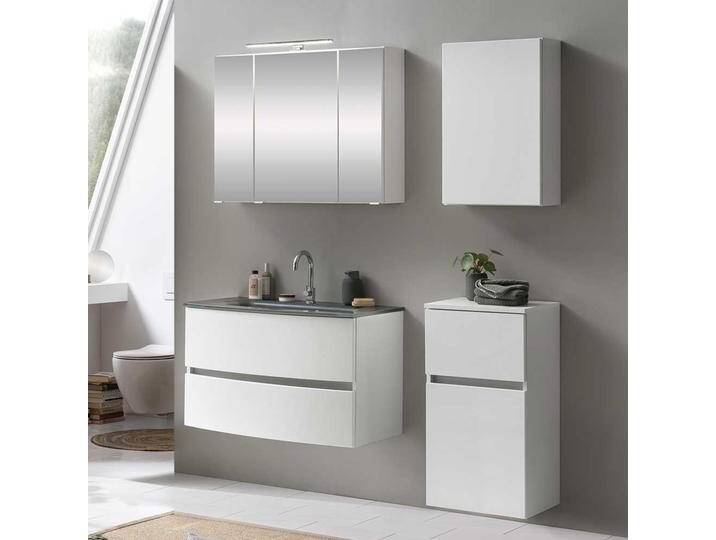 Waschplatz Set in Weiß 120 cm breit (vierteilig) von Pharao24.de