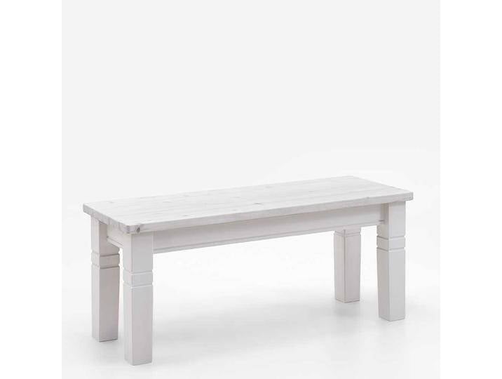 Weiße Eßtischbank aus Kiefer Massivholz Landhausstil von Pharao24.de