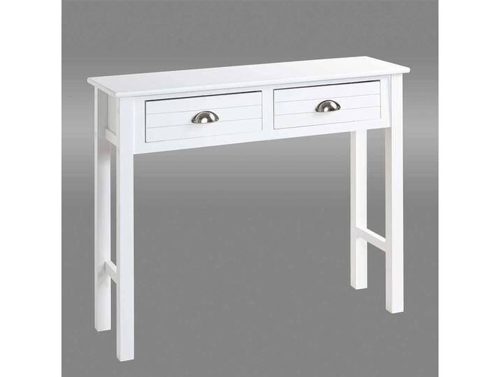 Weißer Konsolen Tisch im Landhausstil zwei Schubladen Weißer Konsolen Tisch im Landhausstil zwei Schubladen von Pharao24.de