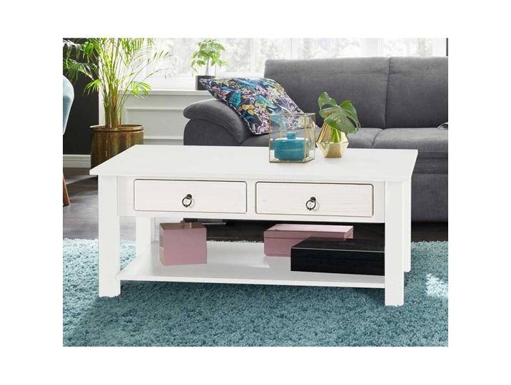 Weißer Wohnzimmertisch aus Kiefer Massivholz Landhaus Design Weißer Wohnzimmertisch aus Kiefer Massivholz Landhaus Design von Pharao24.de