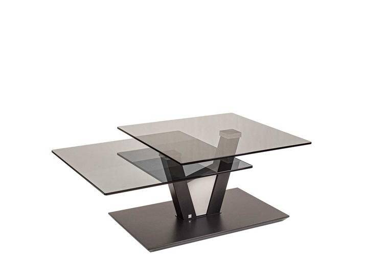 Wohnzimmer Glastisch mit schwenkbaren Tischplatten 43 cm hoch von Pharao24.de
