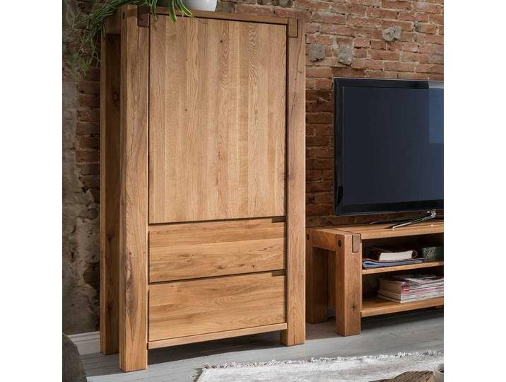 Wohnzimmer Highboard aus Eiche Massivholz 155 cm hoch von Pharao24.de