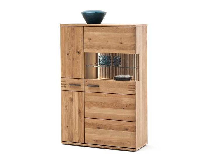 Wohnzimmer Highboard in Balkeneiche Bianco furniert 90 cm breit von Pharao24.de