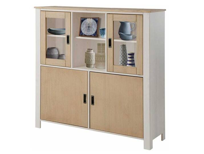 Wohnzimmer Highboard in Weiß Kiefer massiv Skandi Design von Pharao24.de